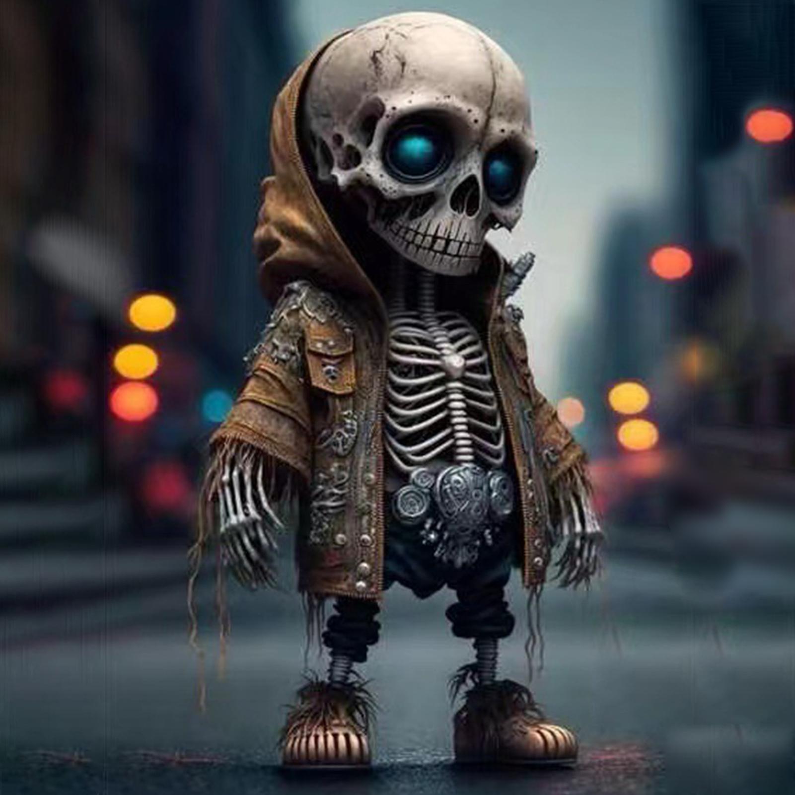 Cool Skeleton Figurines Resin Crafts Cute Statue Skeleton Memorial