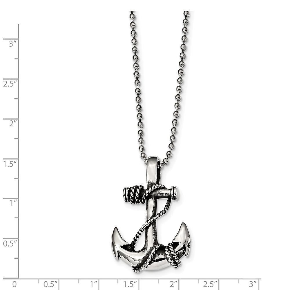 14k White Gold Nautical Anchor Charm Pendant - 20.2x14mm, Solid 3D Polished, .7 Grams, No Chain Included - View #3
