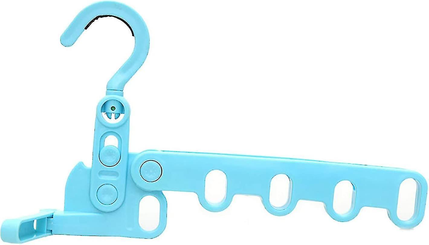 1 Foldable, Rotating, Non-slip Coat Rack With 5 Holes For Laundry Room, Bathroom, Bedroom (blue)