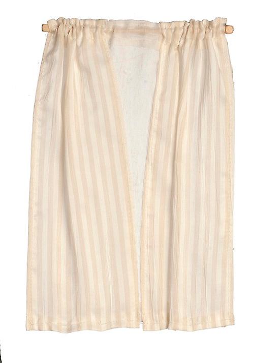 Dolls House Ecru Stripe Curtains On Rail Miniature Window Accessory