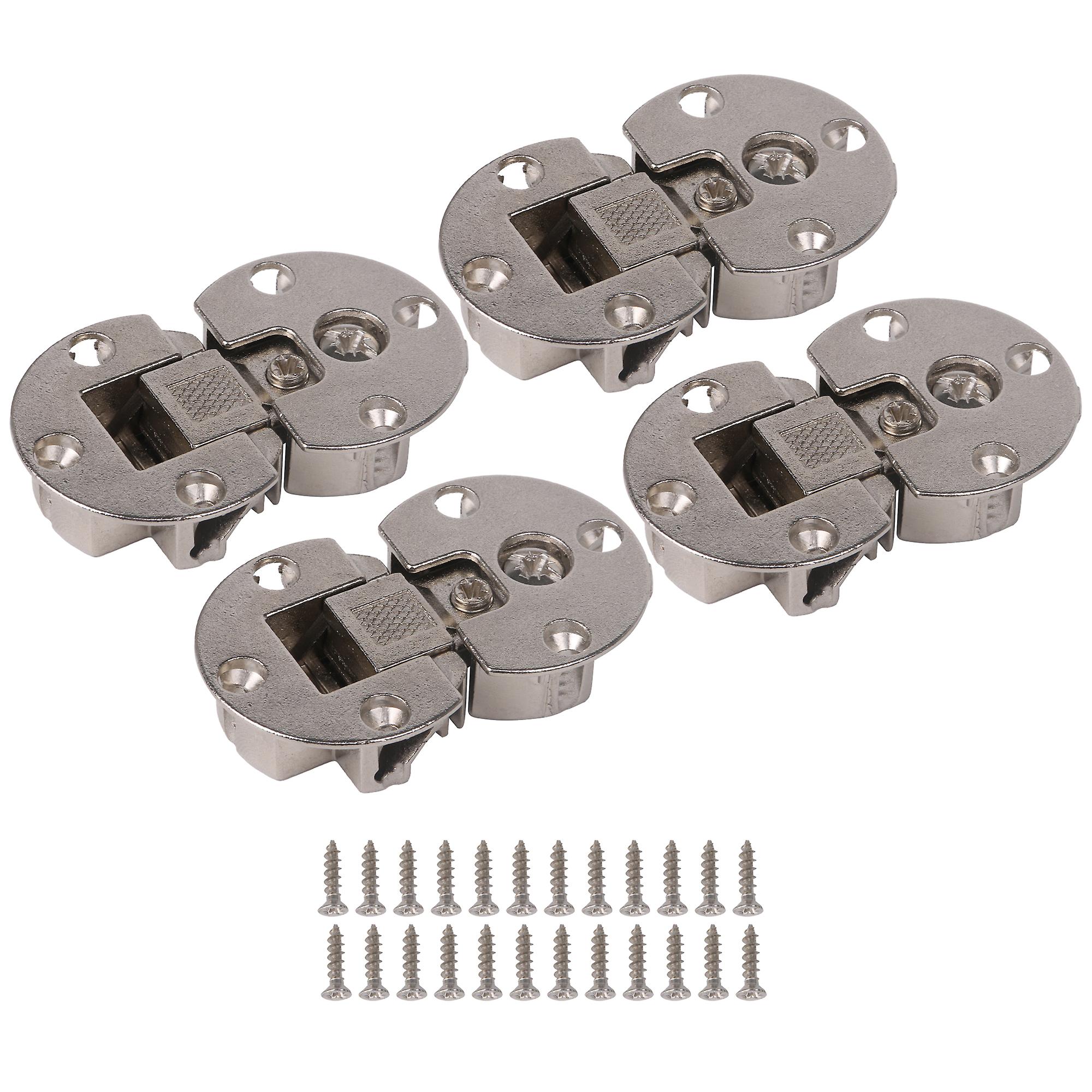4Pcs 90 Degree Folding Table Hinge 1.77Inch Silver for Cupboard Cabinet