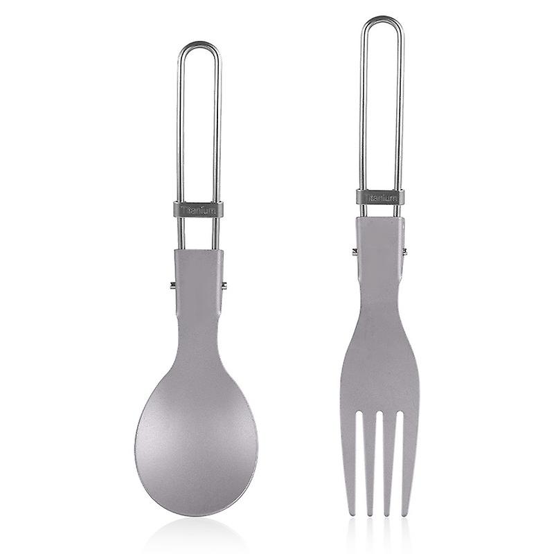 Titanium Flatware Knife Fork Spoon Set Lightweight Ti Camping Utility Cutlery Set