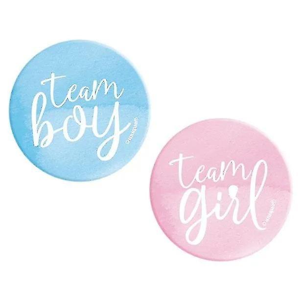ユニークパーティーチーム「男の子または女の子」性別発表パーティーバッジ(10個入り)