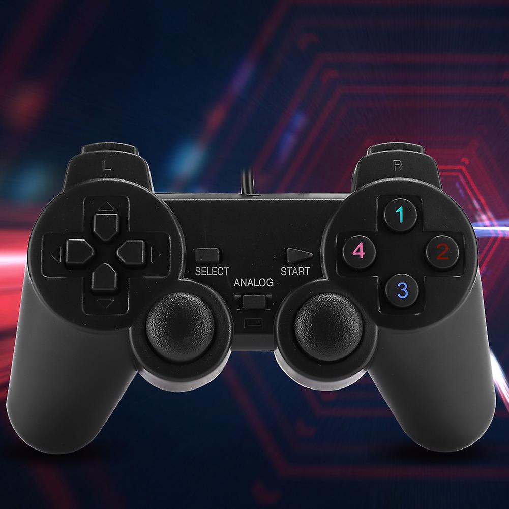 Wired USB Handheld Game Controller Gamepad Black 1.5m for PC