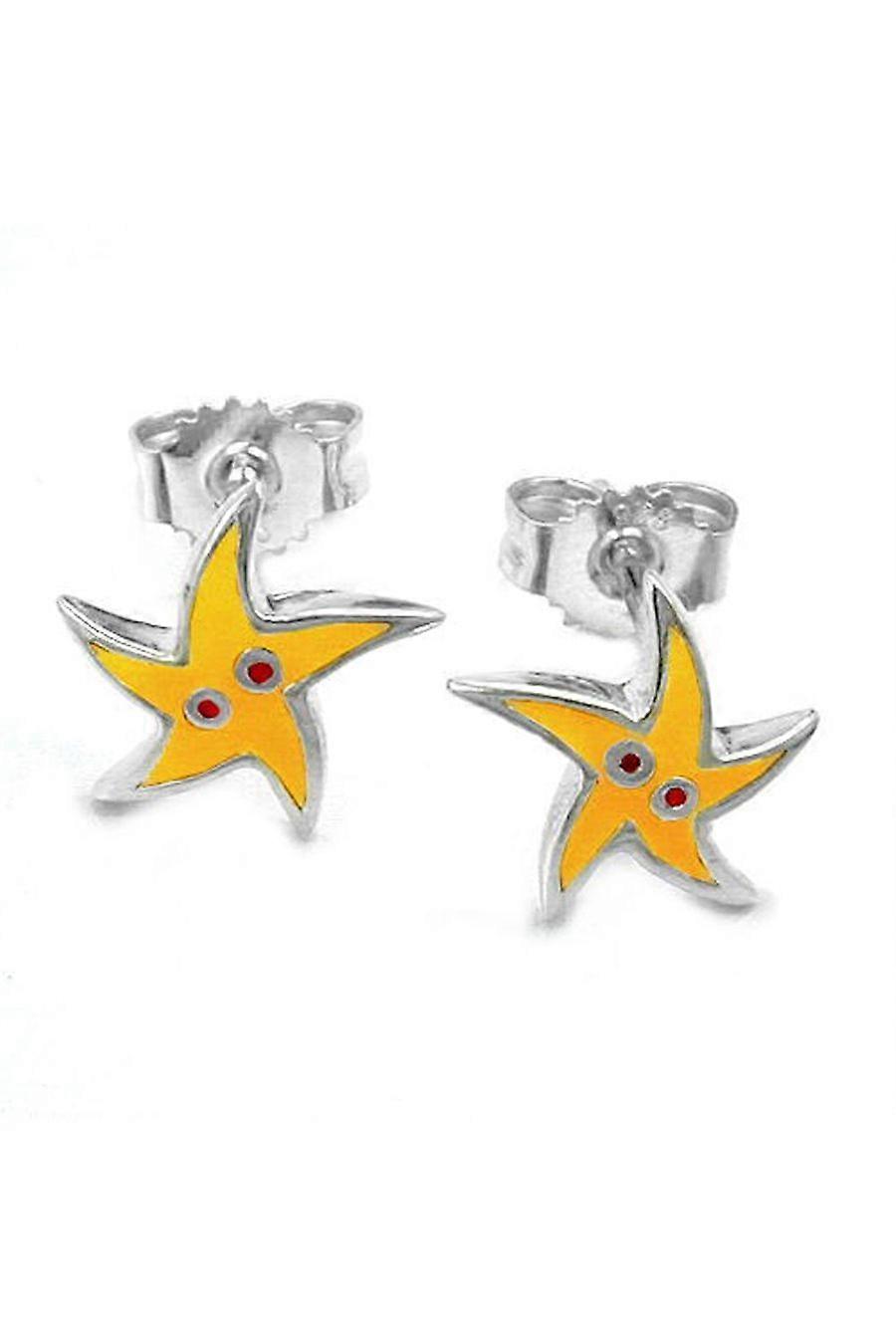 Earrings Yellow Star Silver 925 - Gl90444