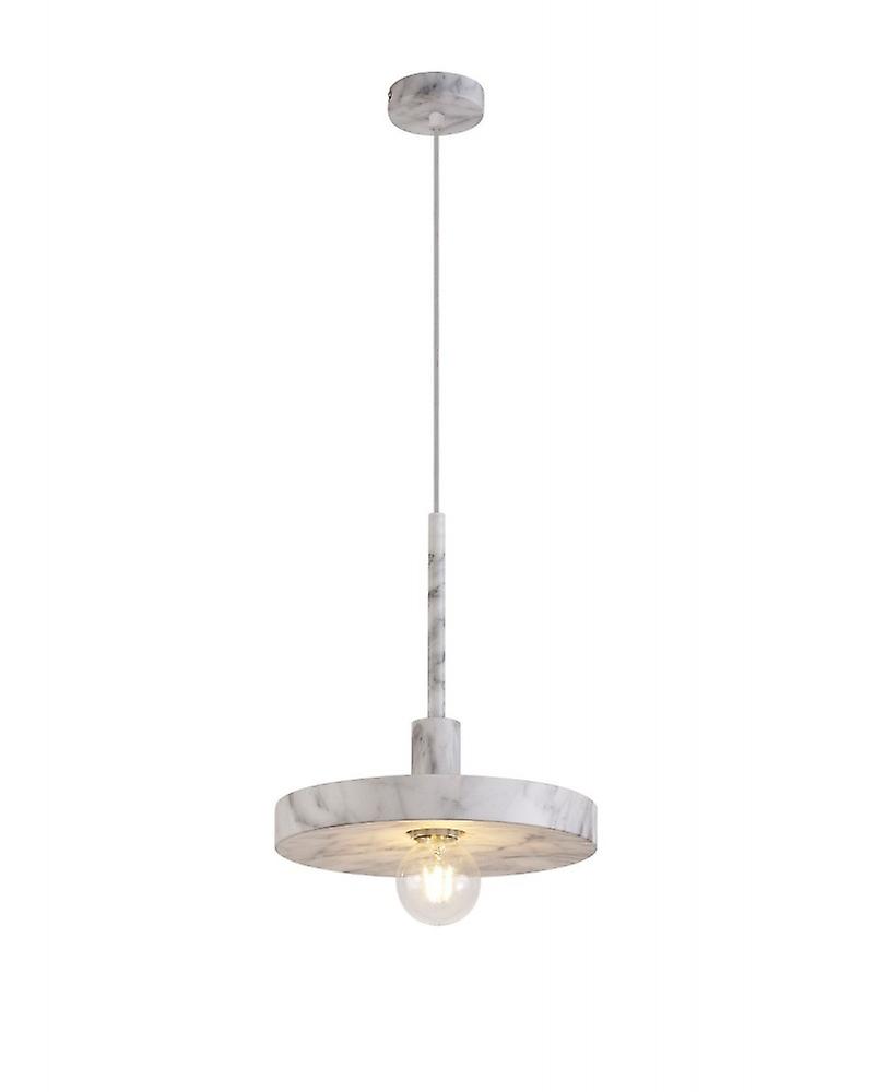 Naomi Single Pendant, 1 Light Adjustable E27, Marble Effect