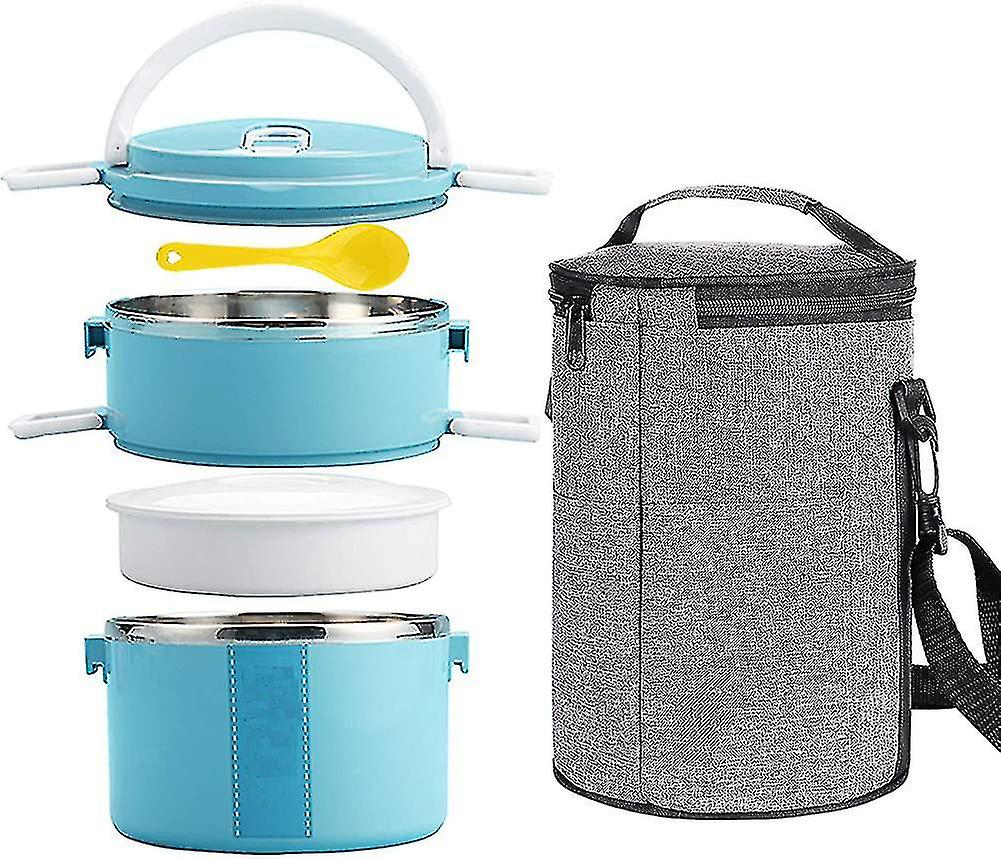 Lunch Box Set With Utensils And Bag, Stackable Stainless Steel Thermal  Leakproof