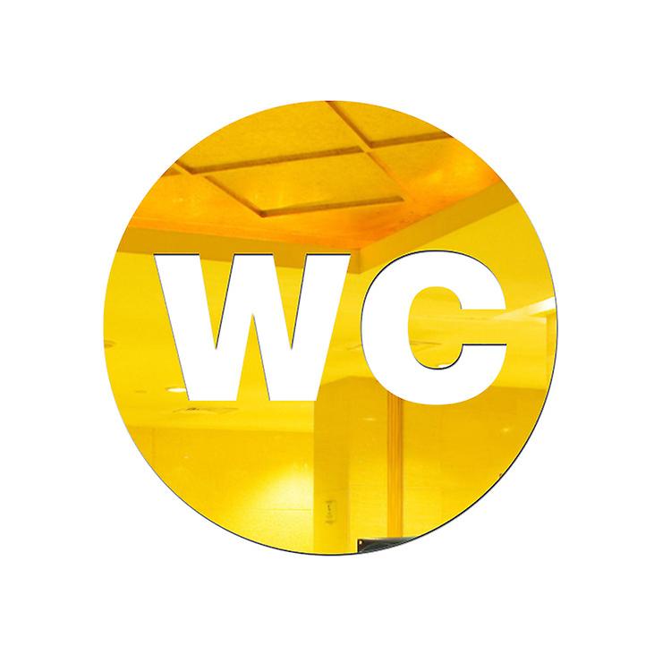 Wc Toilet Circle Acrylic Door Sign12*12cm gold