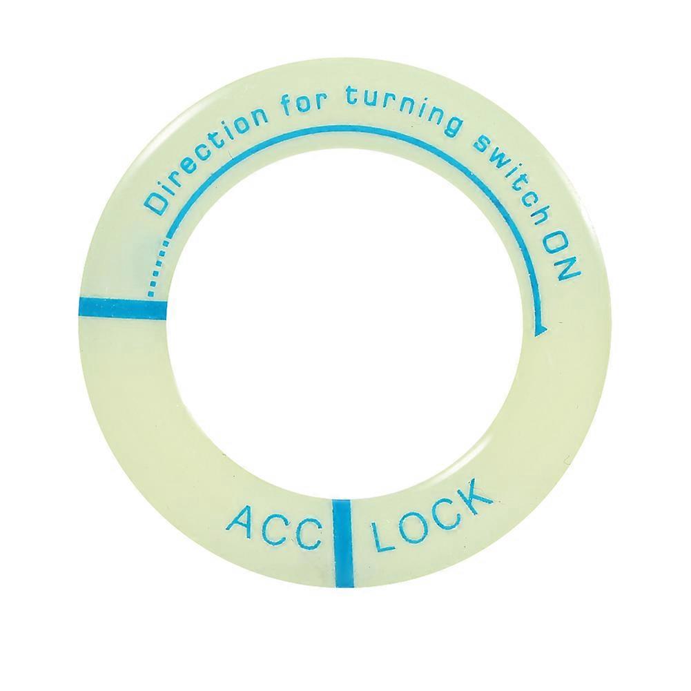 Car Motorcycle Luminous Ignition Switch Key Ring Circle Cover Trim Universal Blue Letter