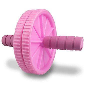 Ab Roller - Laufrad für Bauchtraining und Core-Übungen für zu Hause und im Fitnessstudio mit Schaumstoffgriffen - Pink