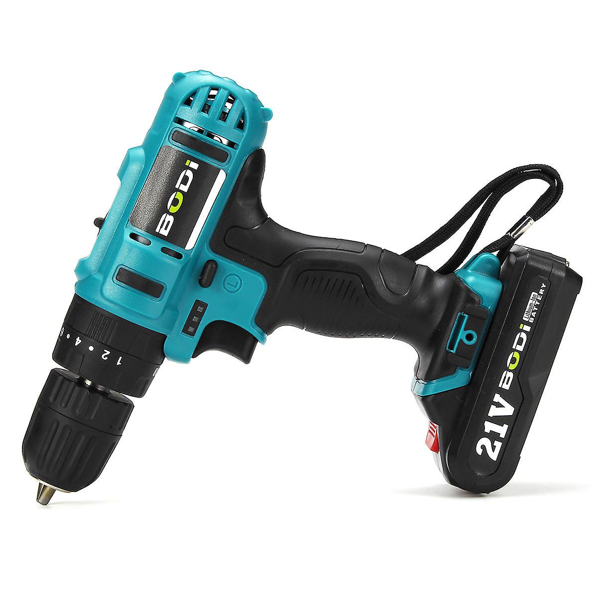 21V 2-speed Electric Cordless Power Drills Kit 3/8" Driver Screwdriver