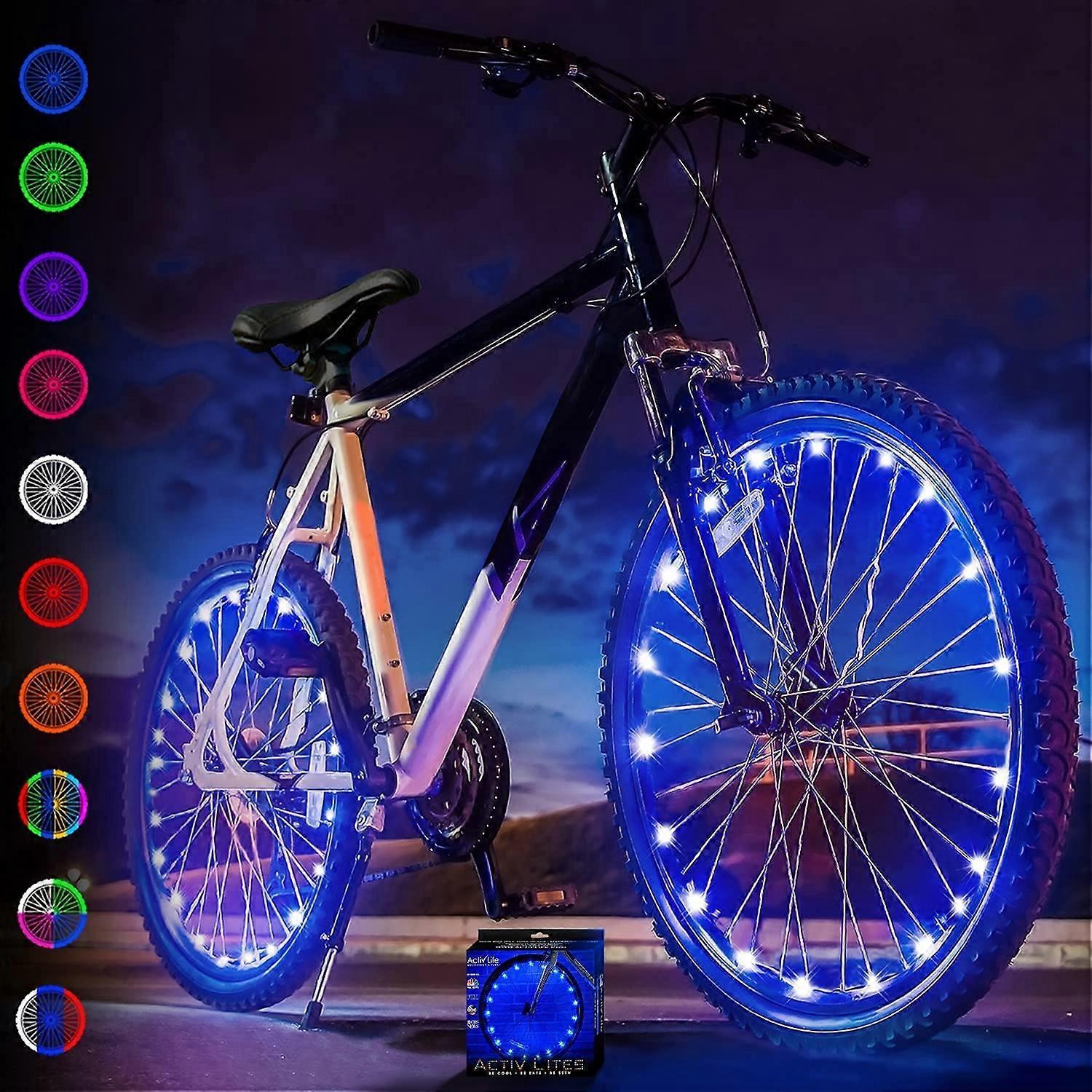 2 Pack Tires LED Bike Wheel Lights with Get 100% Brighter and Visible from All Angles for Ultimate SafetyBlue