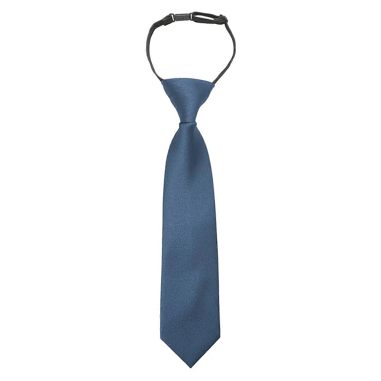 Blue Nights Plain Twill Elasticated Tie For Boys