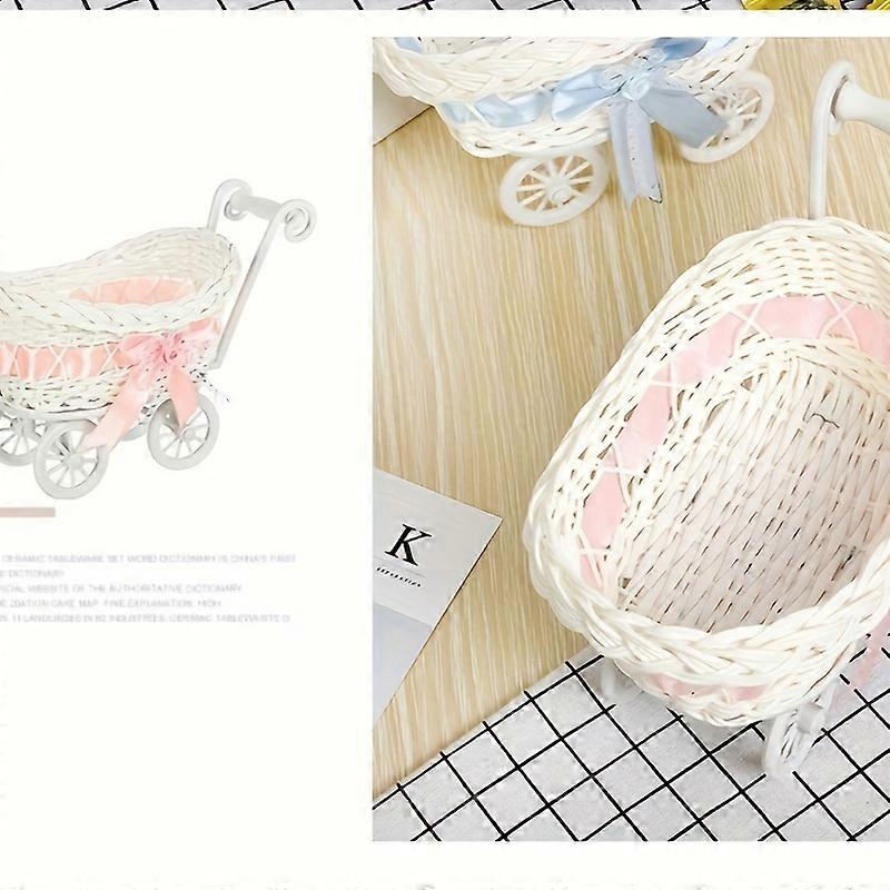 エレガントな手織りの模造籐キャンディーバスケット - 結婚式や家の装飾に最適