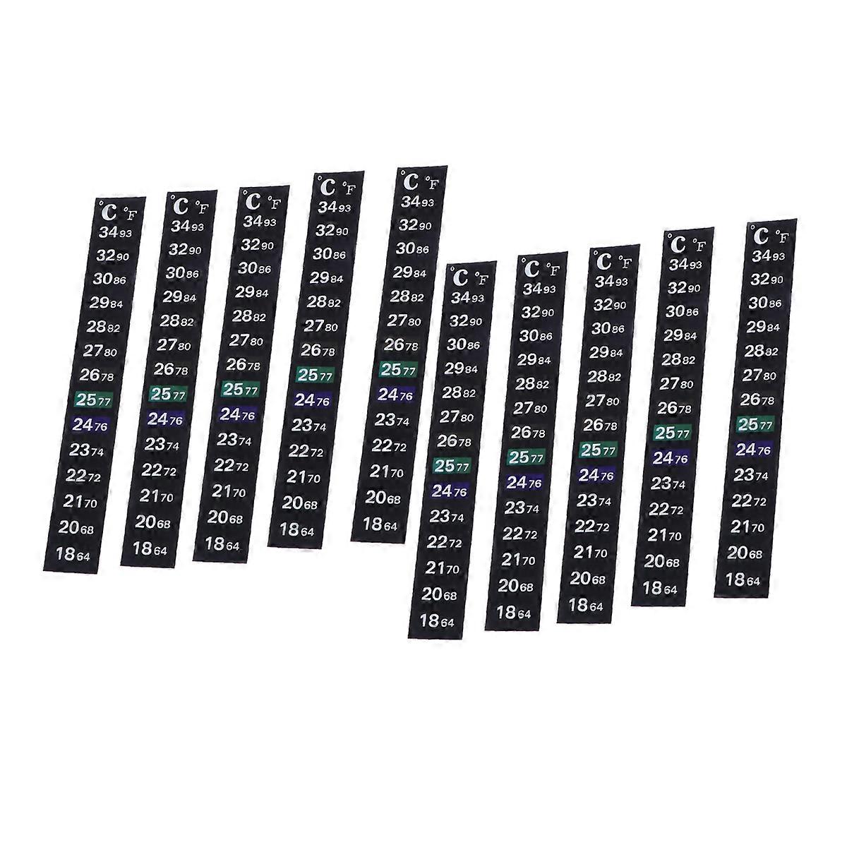 10pcs Traditional Stick-on Digital Temperature Thermometer Strip Degree Celsius System Display