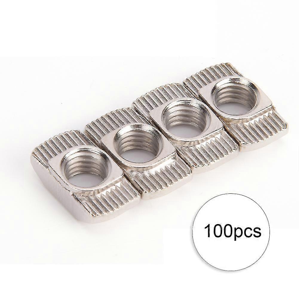 100 قطع T فتحة الجوز النيكل تصفيح الكربون الصلب انزلاق السحابات لمحات الألومنيوم (M8)