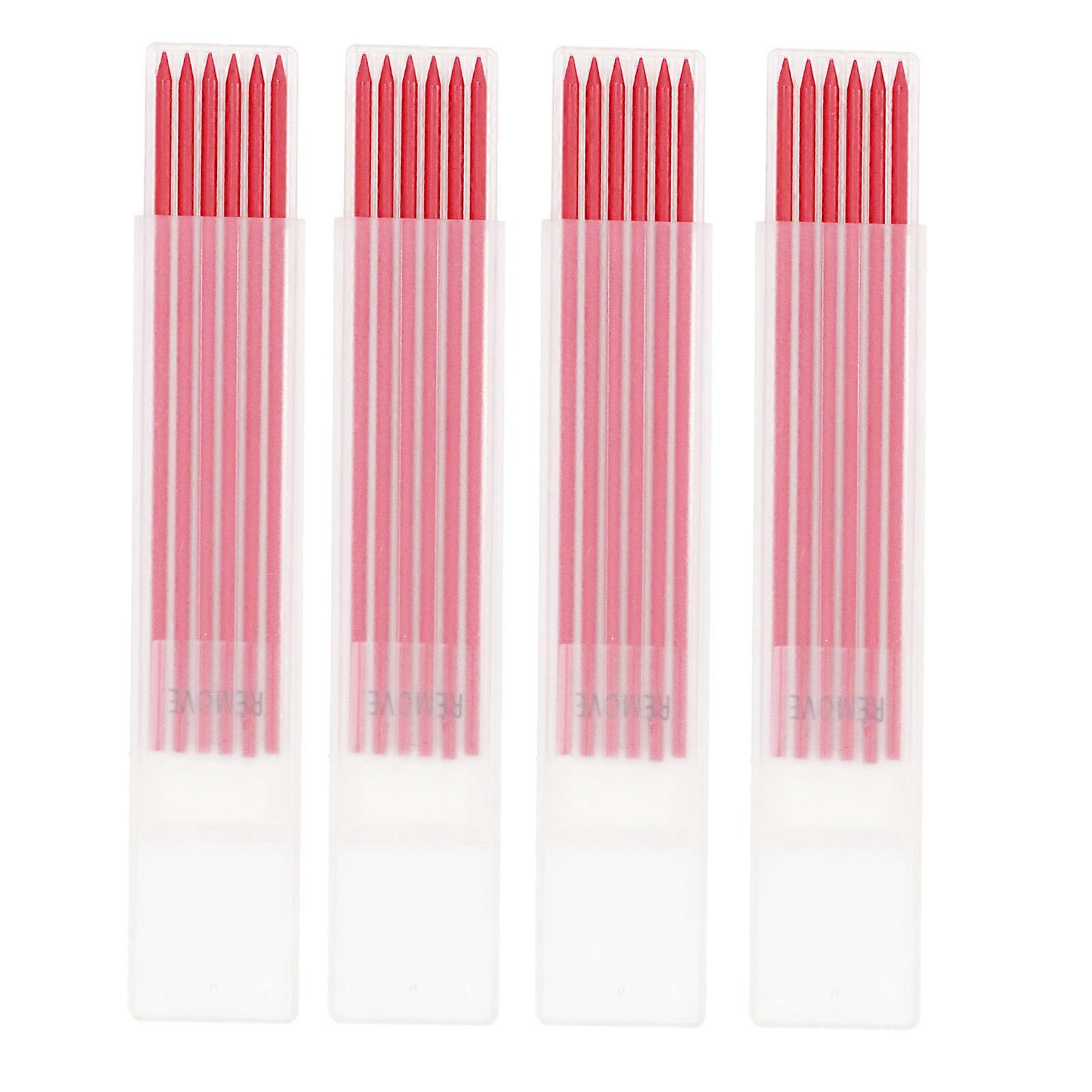 Lot de 24 recharges de crayons de charpentier, longue durée, 2,8 mm, graphite, rouge