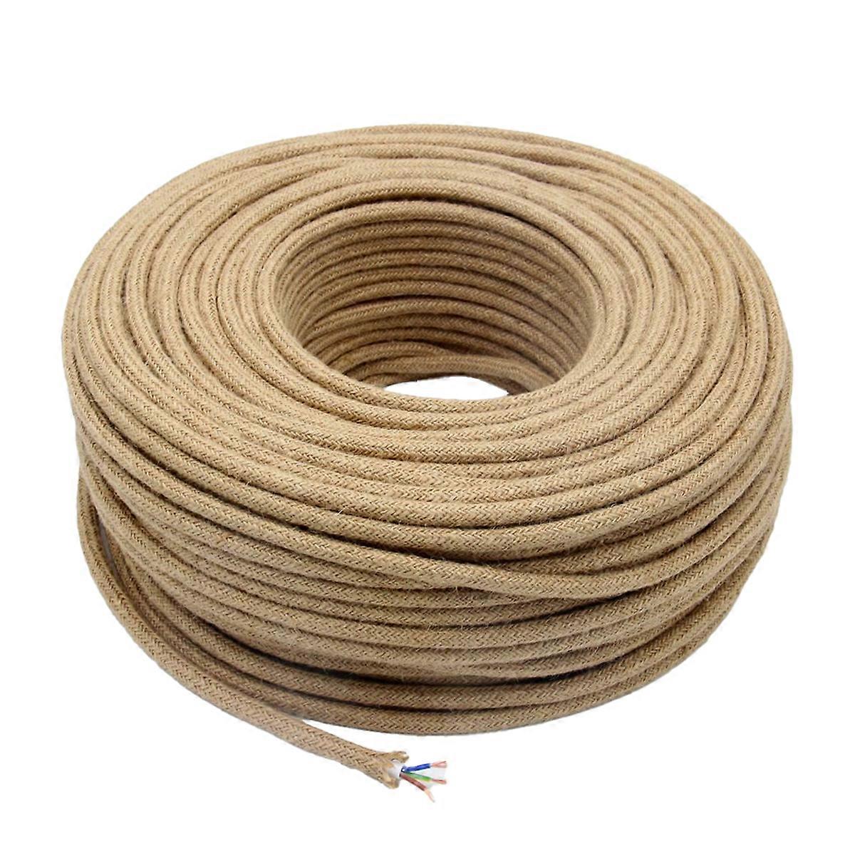 Amarcords - Elektrische gekleurde stofkabel WIT, gevlochten, zijde, 5 meter, 2-aderig 2x0,75 - Draad bekleed met vintage gekleurde stof voor lampen kroonluchters wandlampen en lampenkappen