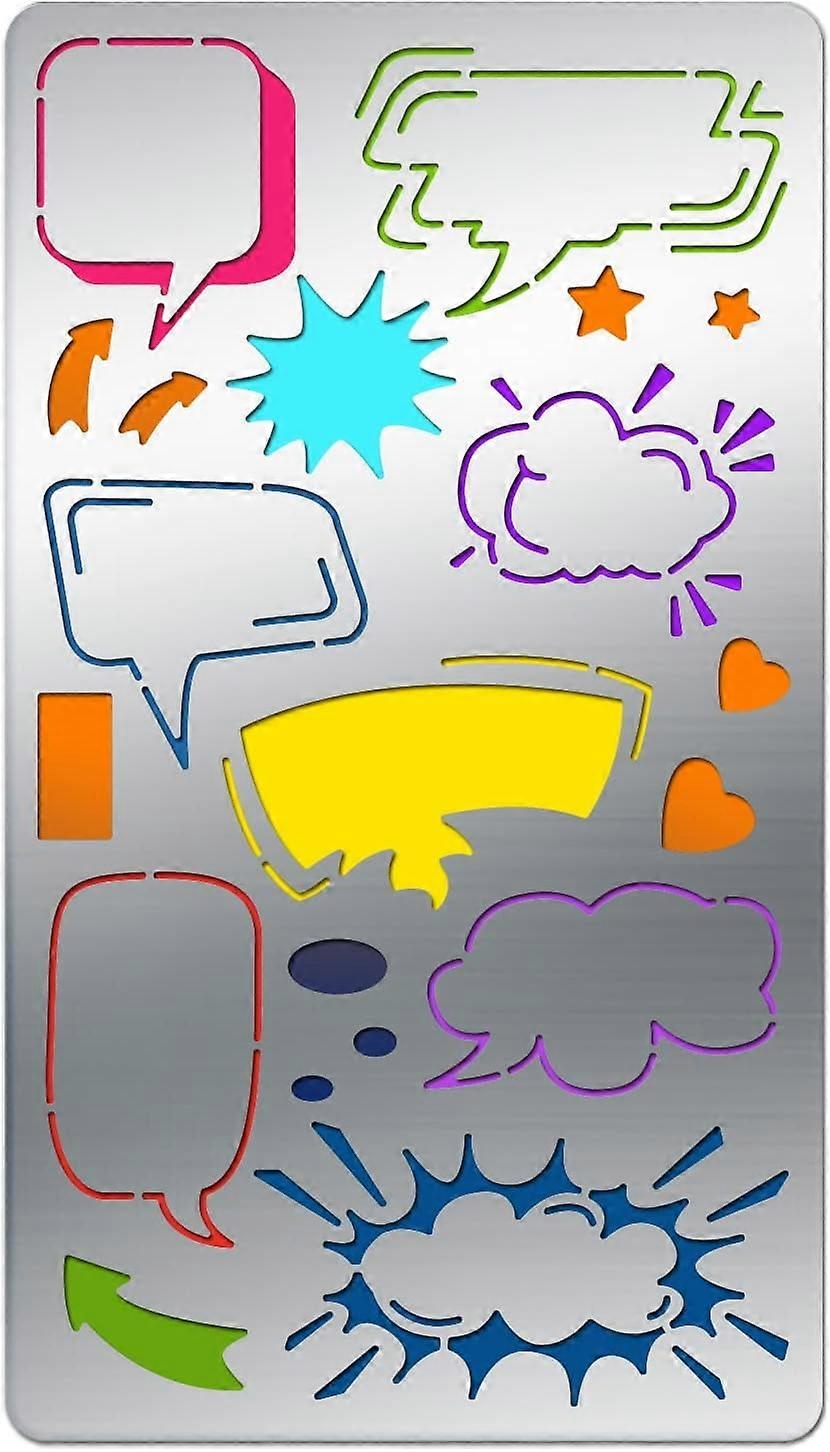 Comic Theme Stencil Templates Dialog Box Pattern Stencil Comics Stencils for Scrapbooking and Bullet Journaling