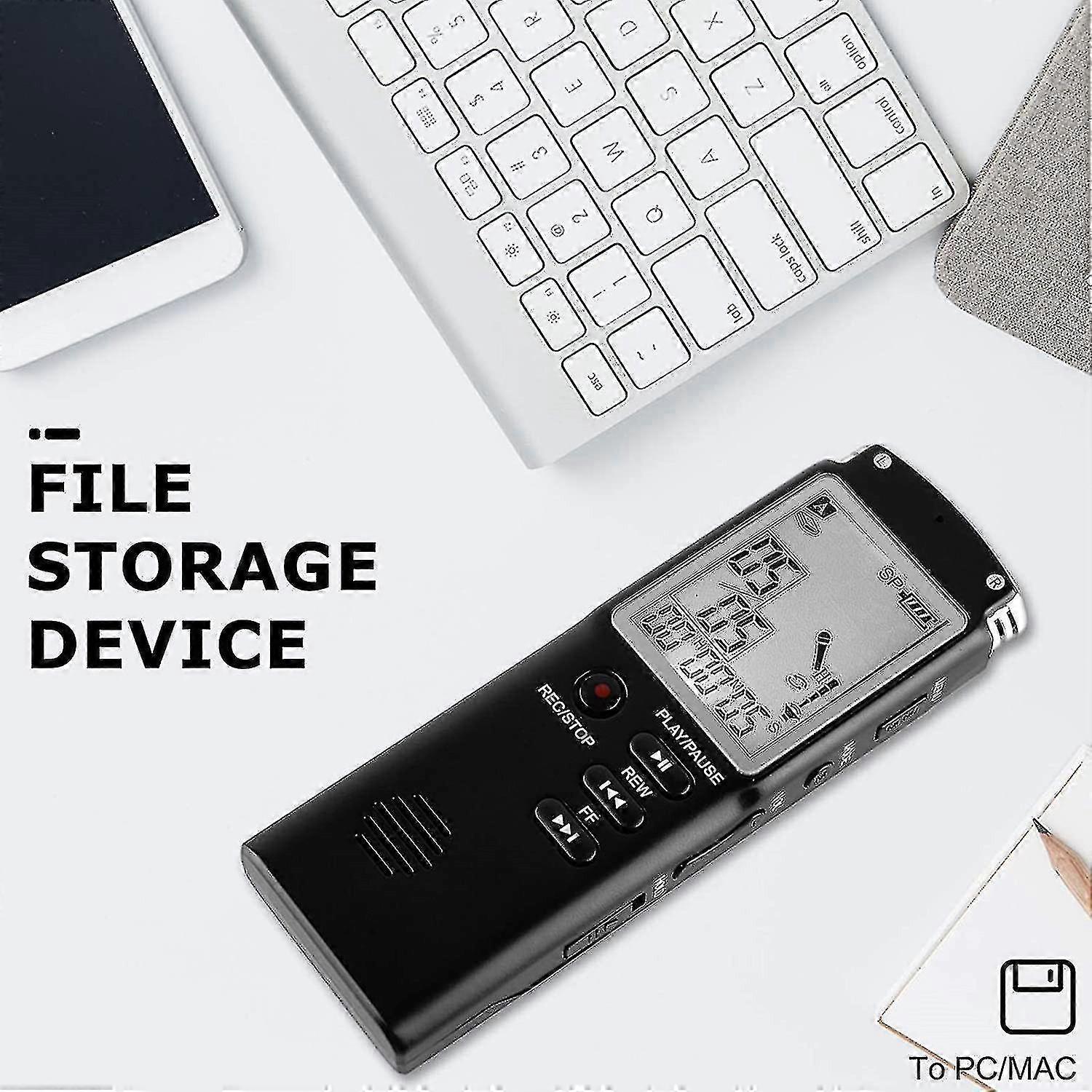 المهنية صوت تنشيط مسجل الصوت الرقمي، USB القلم ضياع مشغل MP3 - 32GB (أسود)
