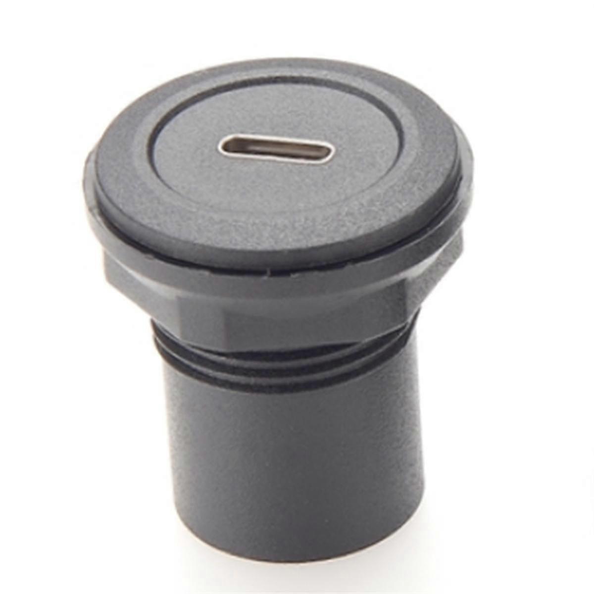 22mm USB Connector USB C Jack to USB C Jack Round Panel Mount Adapter USB 3.1 Panel Threaded Mount