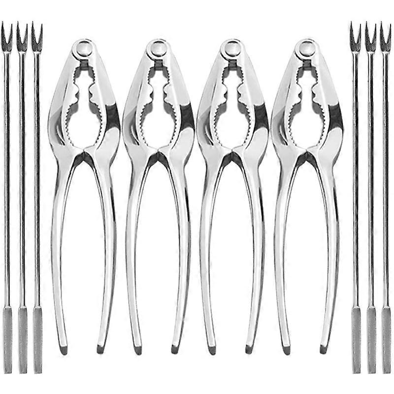 Seafood Tools Set Nut Crackers of 10 Pcs Seafood Opener Tool Set, 4 Pcs Crab Crackers and 6 Pcs Sea