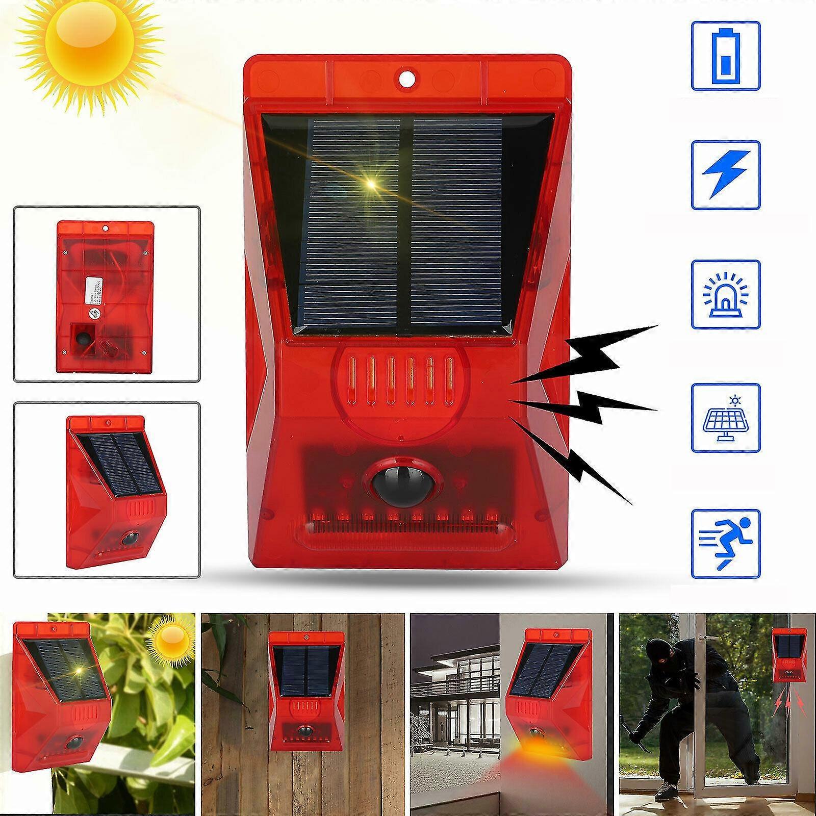 Solar Warning Light Solar Alarm Strobe Light Motion Sensor