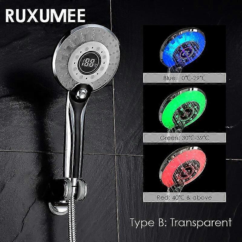 High qualityPressured Rain Shower Head Led Digital Shower Filter Temperature Control 3 Spraying Mode Sprayer Water Saving Bathroom Accessory