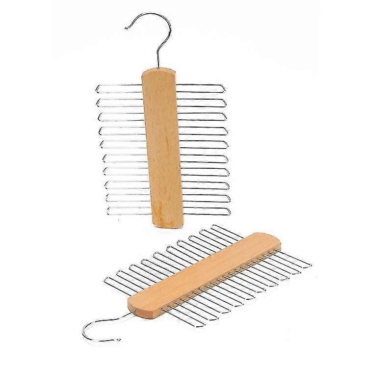 Bindebøjle & Bælteholder i træ (2 stk., Træfarve)