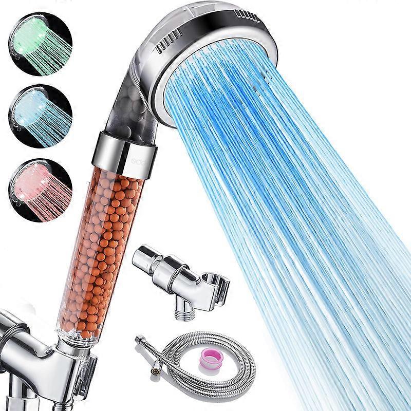 Filtered LED Shower Head with Handheld, Color Changing