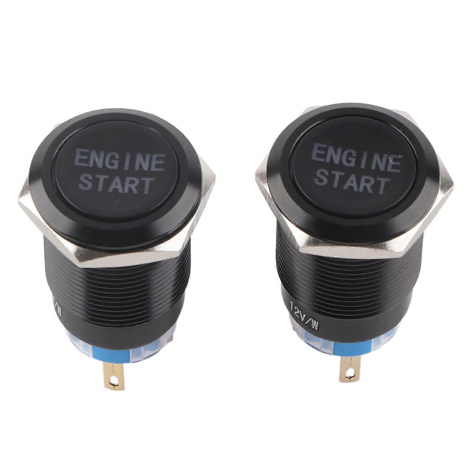 12V Waterproof Car Engine Start Push Button Switch Ignition Starter Black Zinc Aluminium Alloy