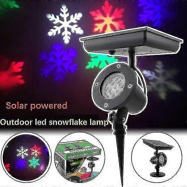 Solar Rotating Snowflake Projection Lights Led Falling Projector 2023 New Year Wedding Decor Lamp