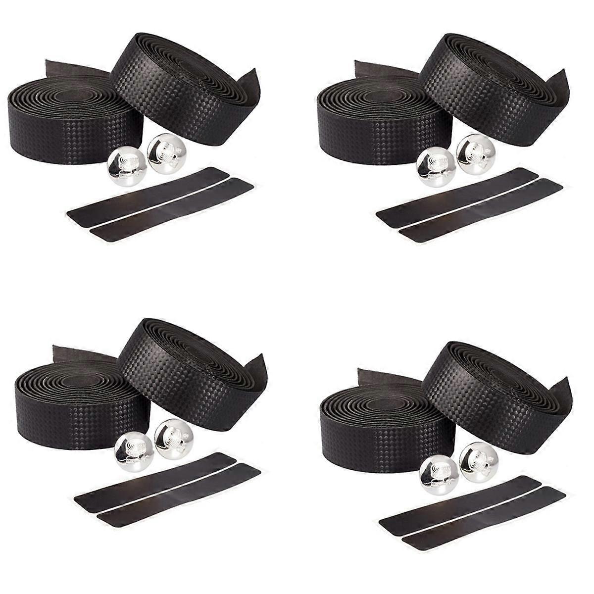 Breathable Carbon Pattern Bicycle Road Bike Straps Anti-Slip Shock-Absorbing Carbon Pattern Handlebar Tape Black
