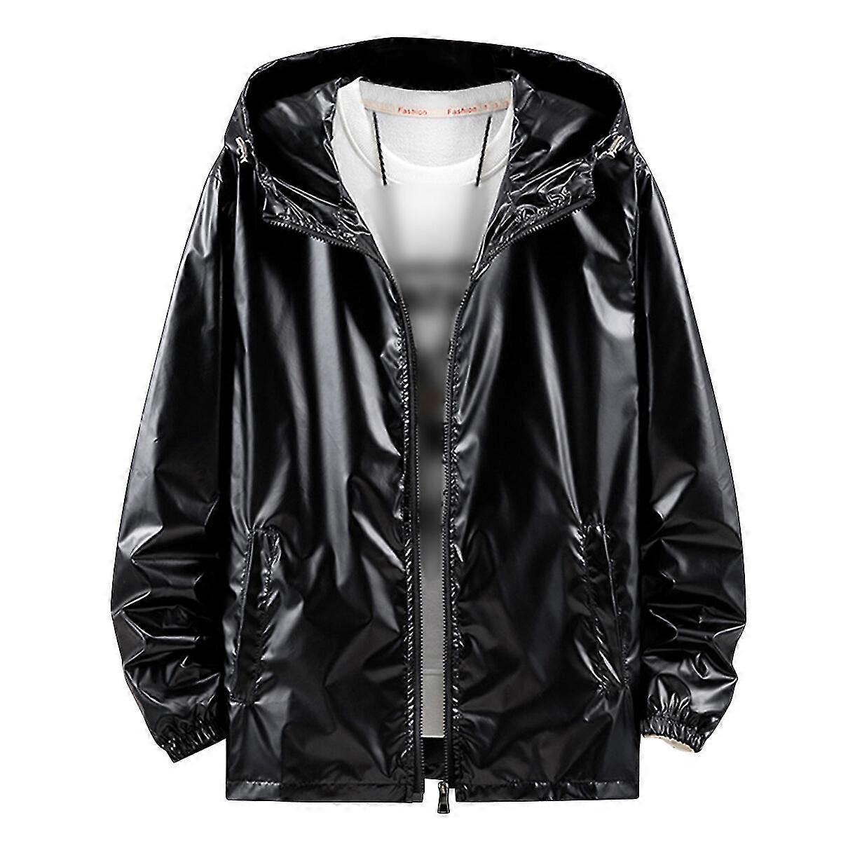 Herreskinnende vanntett hettejakke