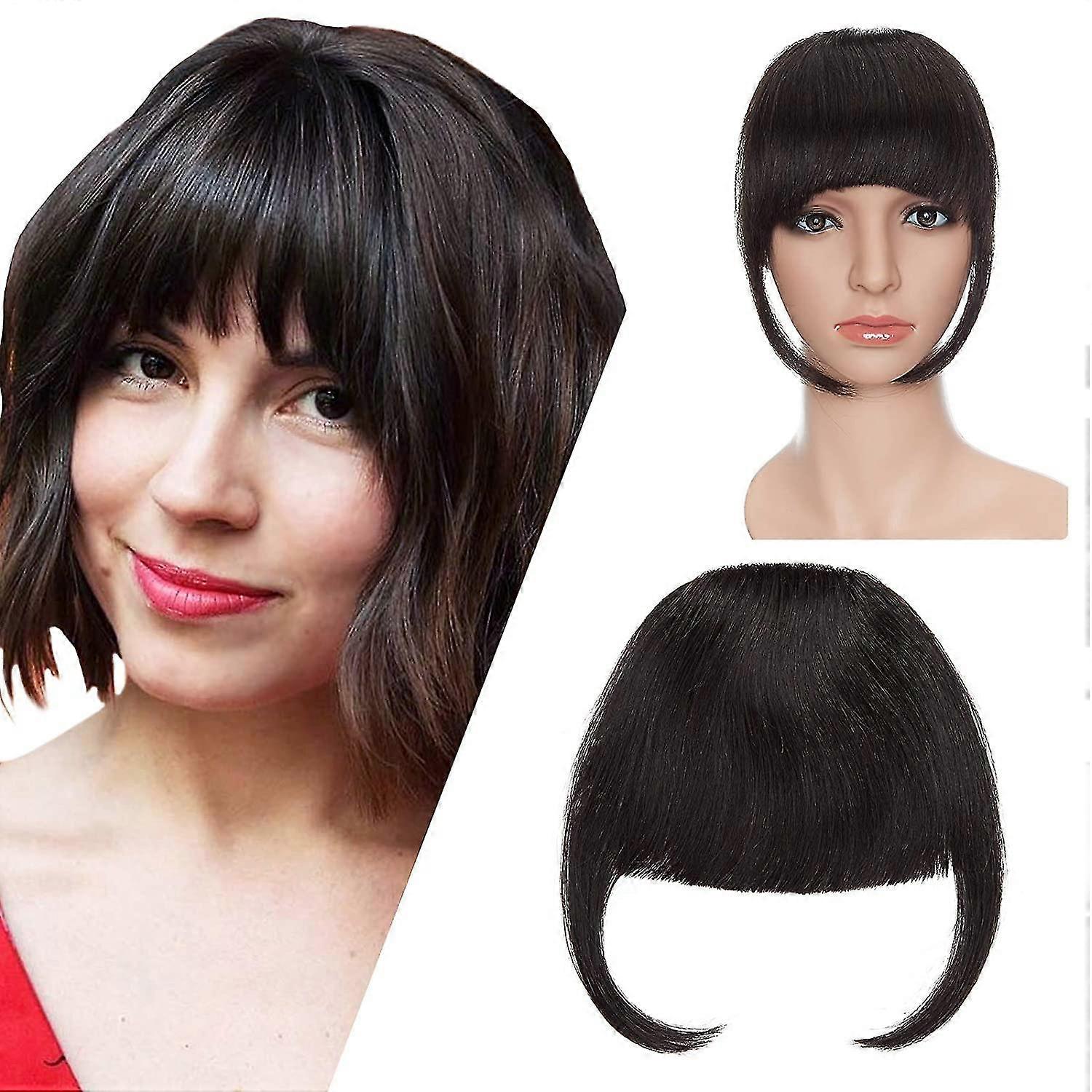 Clip On Bangs Hair, Fringe With Temple Full Neat Hair Bang Extensions Natural Curved Bangs Clip In Brown Bangs Hairpiece (natural Blonde)