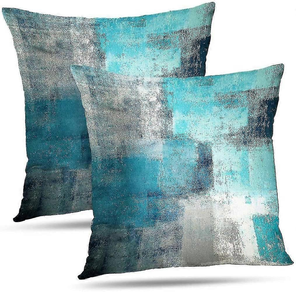 Modern Art Deco Throw Pillow Turquoise
