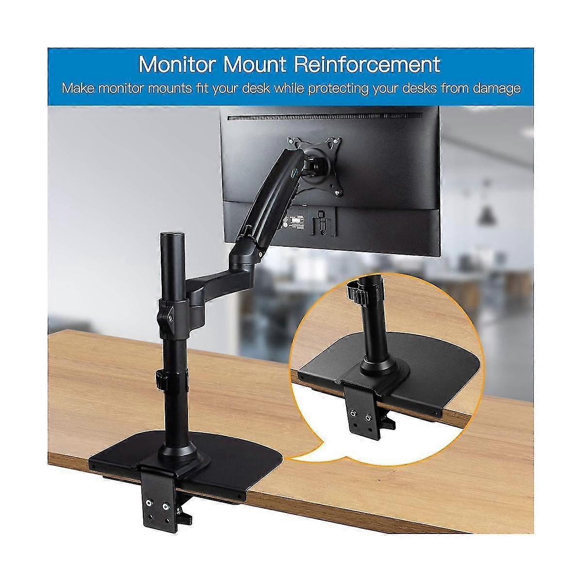 Monitor Arm Reinforcement Plate Set Steel Bracket Plate For Thin,glass And Other Fragile Tabletop F