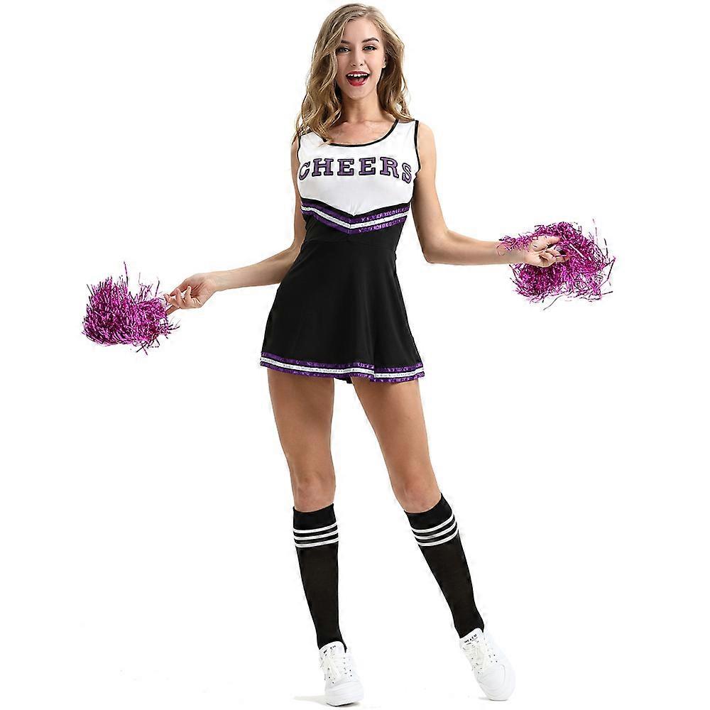 Femmes Musical Uniforme Fancy Dress Up Tenue complète Cheerleader Uniforme Stage Performance Costume avec Cheerleading Flower