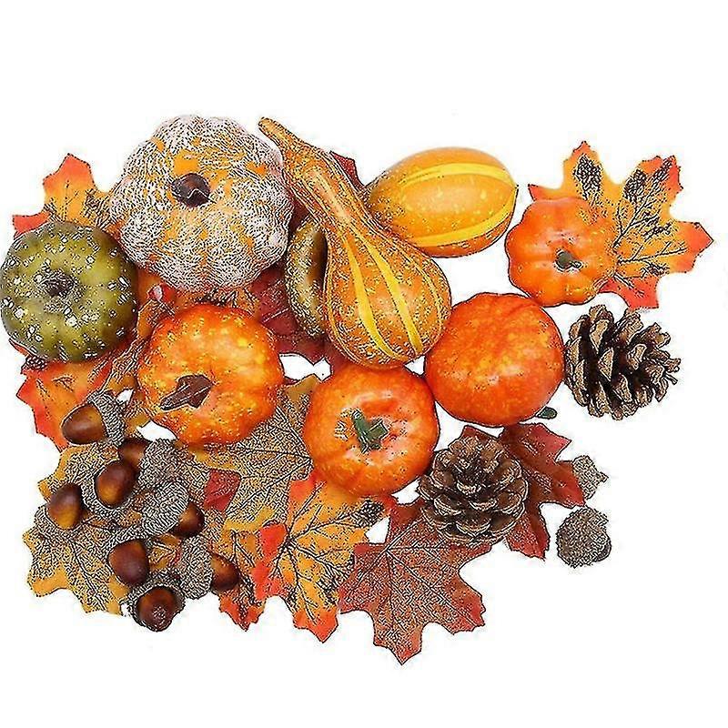 Artificial Mini Pumpkin Gourd Acorn Berries Maple Leaf Foam Pumpkin