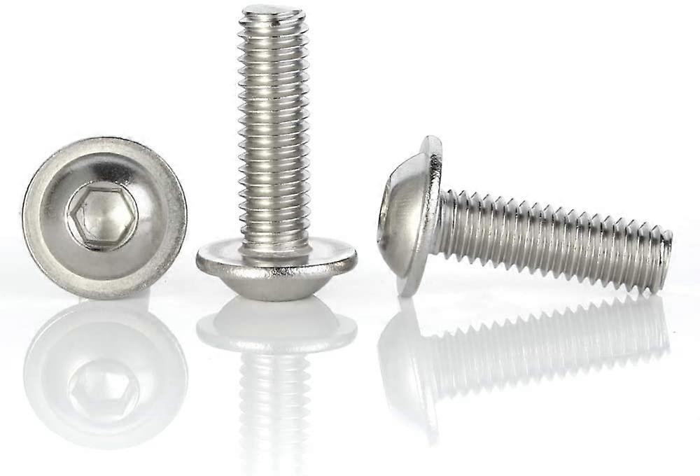 M5 x 12 mm Flanged Button Head Socket Cap Screws, Stainless Steel 18-8 (304), Fully Threaded, Allen Socket Drive, Quantity 100