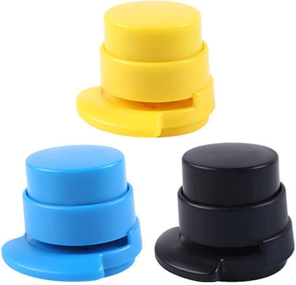 3 Pcs Mini Stapler Stapleless Portable Needleless Staplers Safe Binding Binder