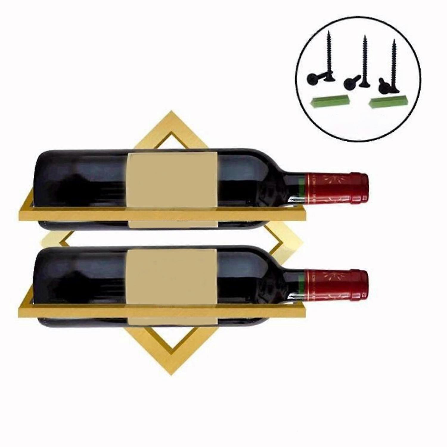 1 Set Practical Wine Rack Easy Installation Iron Wall Mountable Punch Free Bottle Holder for Daily U
