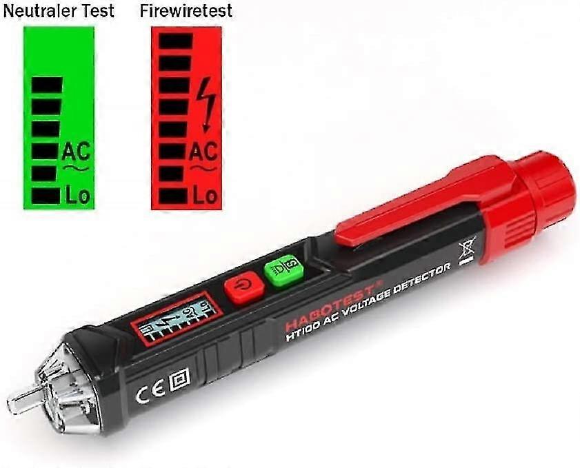 non-contact voltage detector,with adjustable sensitivity 12v/48v-1000v, lcd display, led flashlight