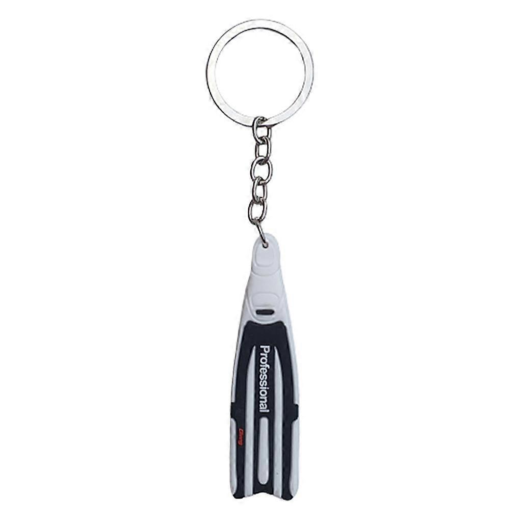 Scuba Diving  Flippers Key Chain Holder Keyring Keychain  White