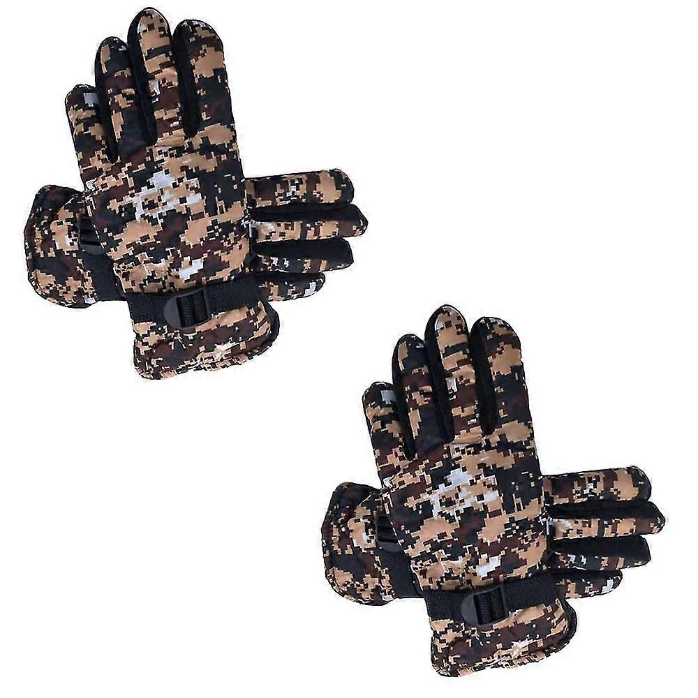 Autumn And Winter Camouflage Ski Warm Gloves Plus Velvet Thick Fashion