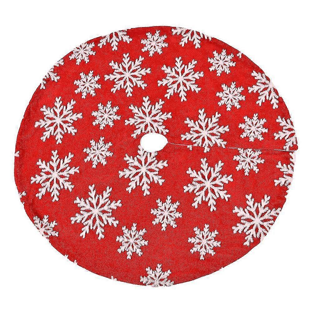 Christmas Tree Skirt Double Layers Jacquard Cashmere Snow Flake Xmas Holiday Decoration Ornament