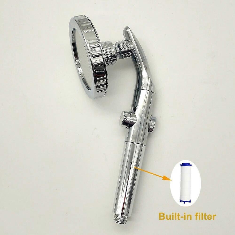 Big Panel High Pressure Shower Head with Filter Silver Large Flow Showerhead Water Saving Rainfall Handheld Bathroom Shower