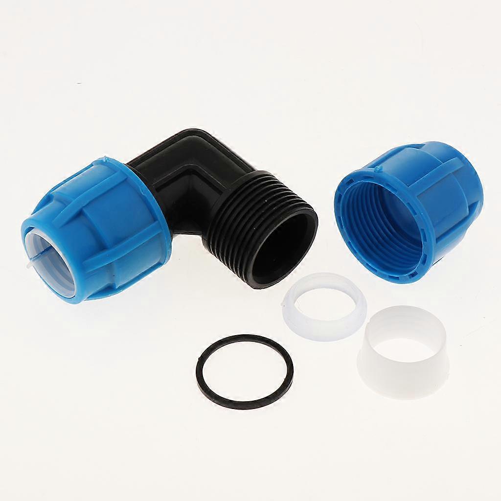 2xQuick Connect Push-in Fittings Pipe Fittings with Curved Connector 1 Inch