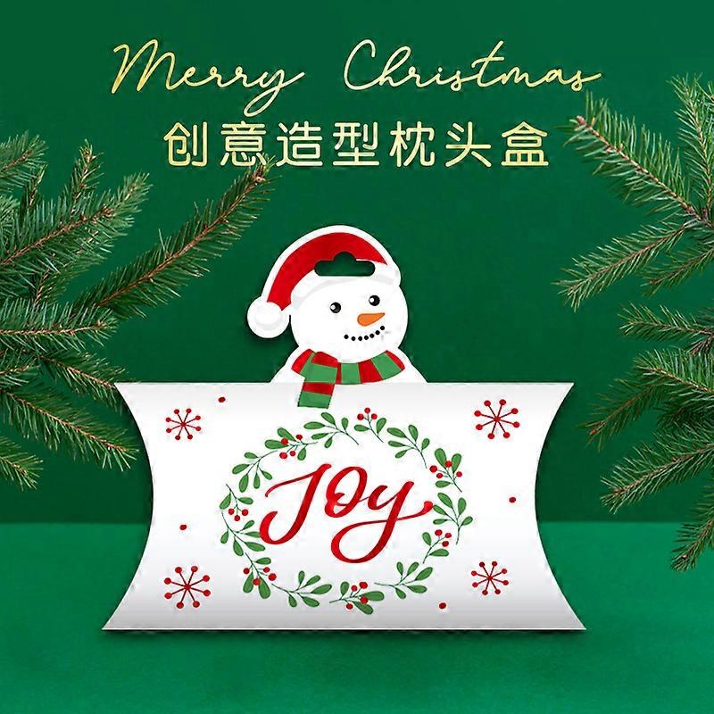 10pcs Snowman Pillow Candy Boxes Small Treat Boxes for Holiday Storage Mini Boxes for Favors Decorative Paper Container for Sweets Cakes and Presents