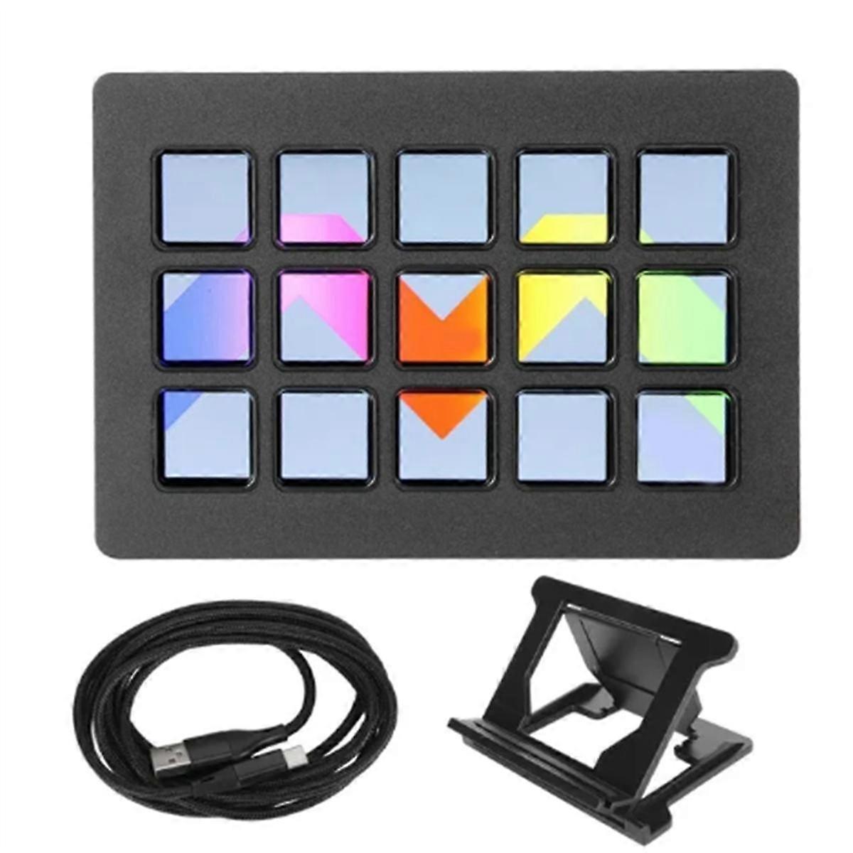 LCD Custom Keyboard 15 Keys Trigger Action in App Software Studio Controller Macro Game Shortcut Li